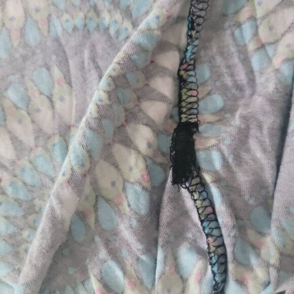 Vintage y2k geometric teal babydoll dress v neck artsy maximalist quirky - Picture 9 of 9